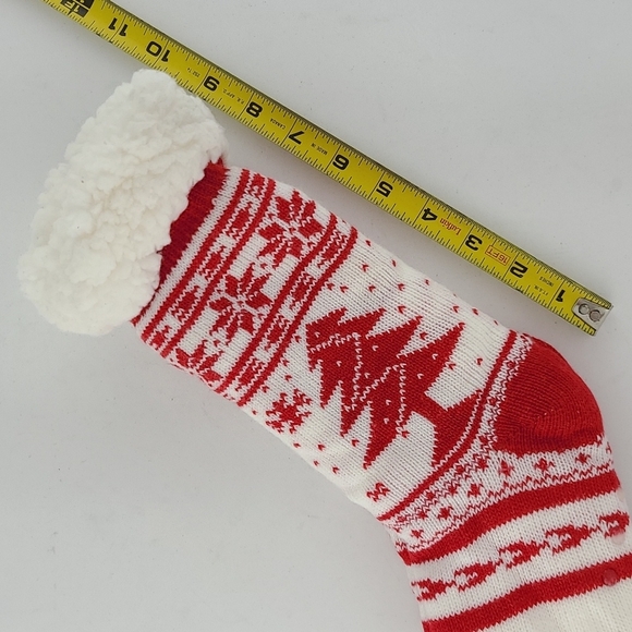 ⭐️3/ $30⭐️ Women's Christmas Knitted Red White Reading Socks Sherpa Fleece S/M - Picture 9 of 9
